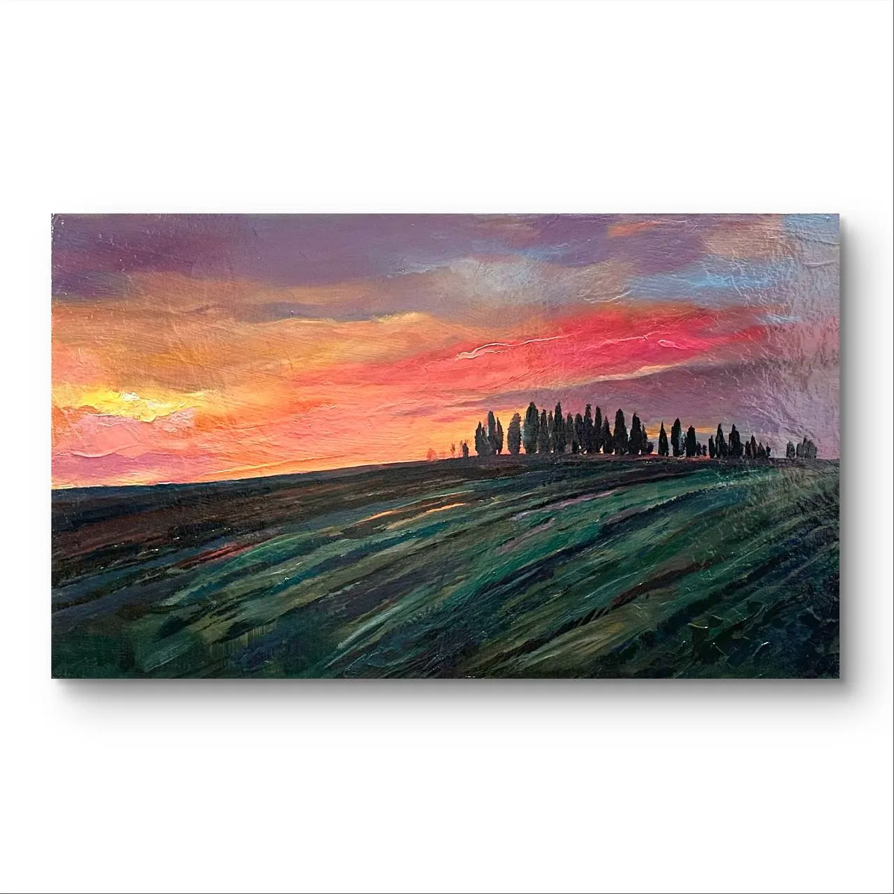 Image of Silence in Tuscany by Maksym Stasiuk, size: 50х30 см, made of Acrylic, Carton, Painting medium, from Lviv, priced at $320 Photo 1 of 2.