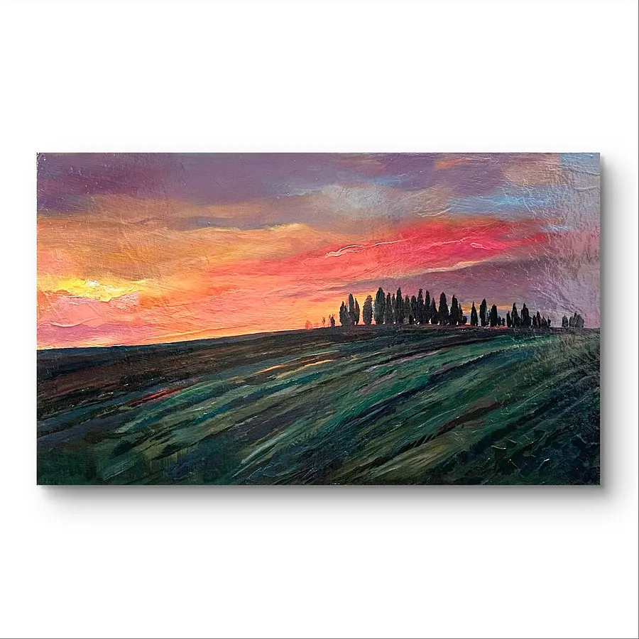 Image of Silence in Tuscany by Maksym Stasiuk, size: 50х30 см, made of Acrylic, Carton, Painting medium, from Lviv, priced at $320
