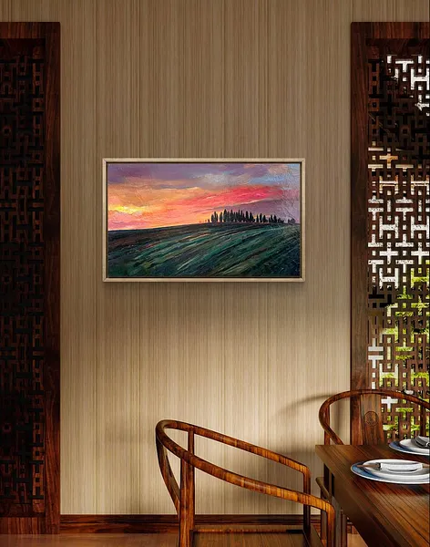 Image of Silence in Tuscany by Maksym Stasiuk, size: 50х30 см, made of Acrylic, Carton, Painting medium, from Lviv, priced at $320 Photo 2 of 2.