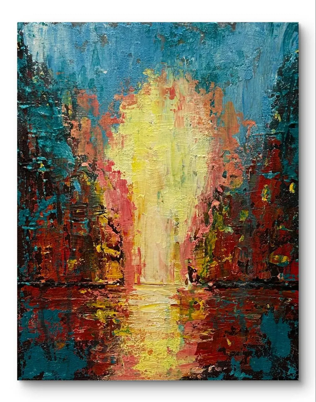 Image of Portal of Becoming by Maksym Stasiuk, size: 40х50 см, made of Acrylic, Carton, Painting medium, priced at $480 Photo 1 of 2.