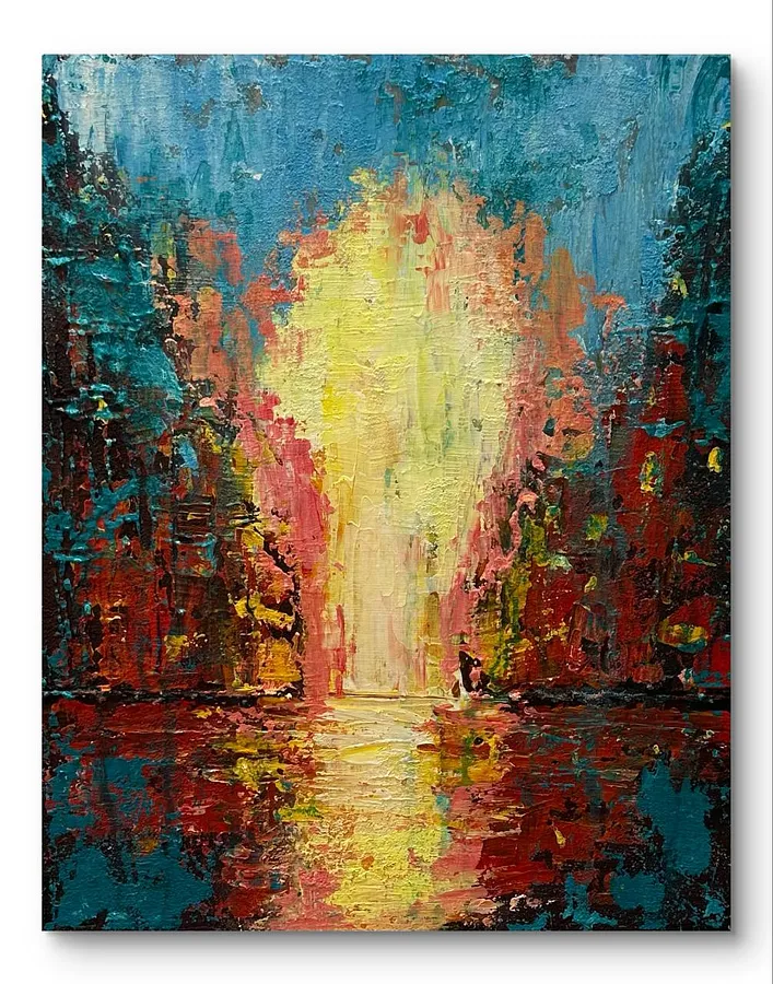Image of Portal of Becoming by Maksym Stasiuk, size: 40х50 см, made of Acrylic, Carton, Painting medium, priced at $480