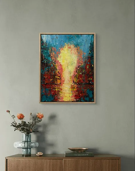 Image of Portal of Becoming by Maksym Stasiuk, size: 40х50 см, made of Acrylic, Carton, Painting medium, priced at $480 Photo 2 of 2.