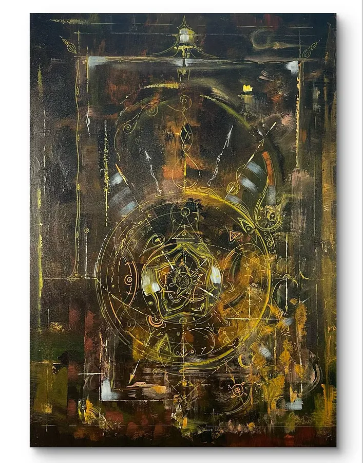 Image of Alchemy of Silence by Maksym Stasiuk, size: 50x70 см, made of Acrylic, Carton, Painting medium, from Lviv, priced at $760