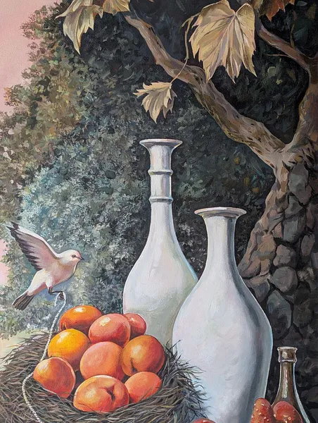 Image of Mystical Offering by Maksym Stasiuk, size: 70 cm x 100 cm, made of Acrylic, Canvas, Painting medium, from Lviv, part of the Fantasy Still Life series, priced at $2100 Photo 4 of 6.