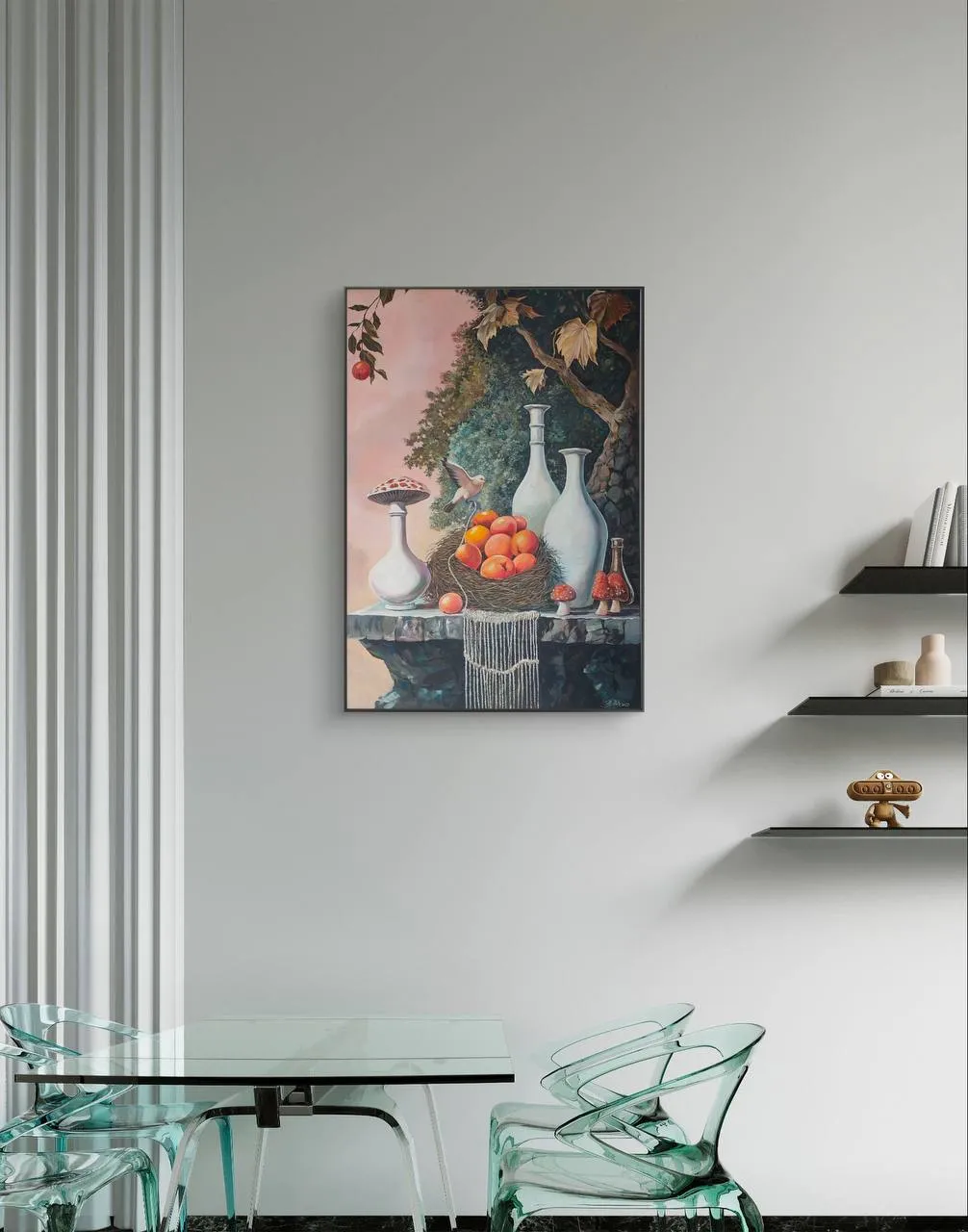 Image of Mystical Offering by Maksym Stasiuk, size: 70 cm x 100 cm, made of Acrylic, Canvas, Painting medium, from Lviv, part of the Fantasy Still Life series, priced at $2100 Photo 5 of 6.