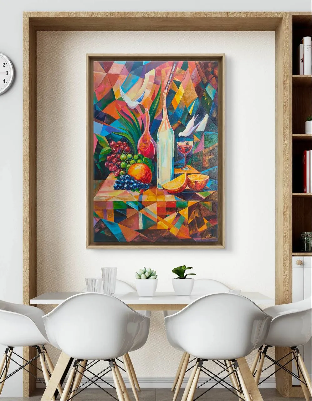 Image of The Geometry of Grace by Maksym Stasiuk, size: 70 cm x 100 cm, made of Acrylic, Canvas, Painting medium, from Lviv, part of the Fantasy Still Life series, priced at $1680 Photo 3 of 5.