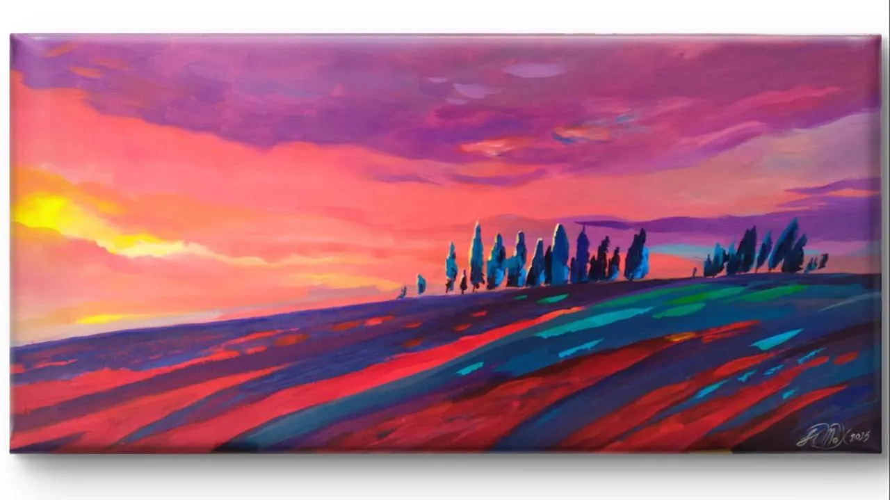 Image of Still Moving by Maksym Stasiuk, size: 50х30 см, made of Acrylic, Painting medium, from Lviv, part of the Colorfull Landscapes series, priced at $340 Photo 1 of 4.