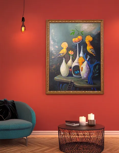 Image of The Blooming Nest by Maksym Stasiuk, size: 60 cm x 80 cm, made of Acrylic, Canvas, Painting medium, from Lviv, Ukraine, part of the Fantasy Still Life series, priced at $1080 Photo 3 of 6.