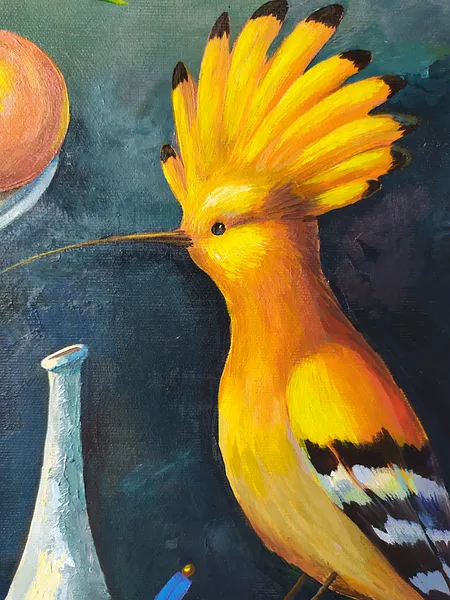 Image of The Blooming Nest by Maksym Stasiuk, size: 60 cm x 80 cm, made of Acrylic, Canvas, Painting medium, from Lviv, Ukraine, part of the Fantasy Still Life series, priced at $1080 Photo 6 of 6.